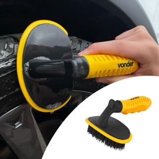Escova lavagem limpa pneus carro automotivo limpeza alta qualidade deixa pneu pretinho em Oferta na Shopee