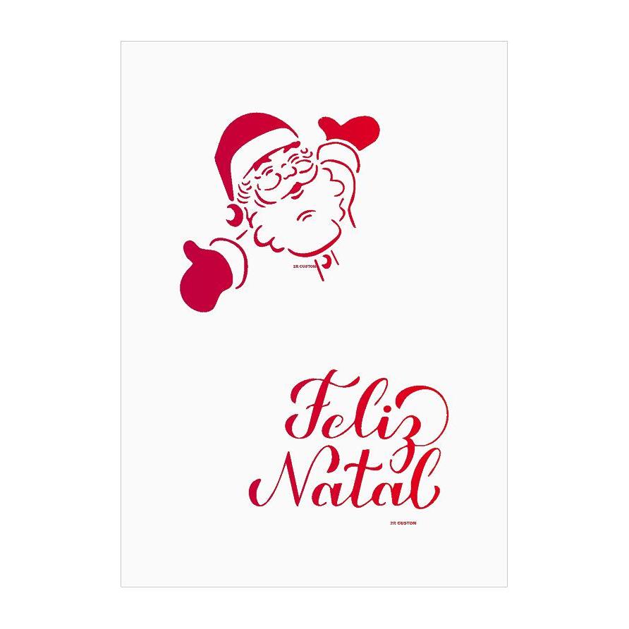Molde Natalino Stencil Papai Noel Feliz Natal Para Pinturas