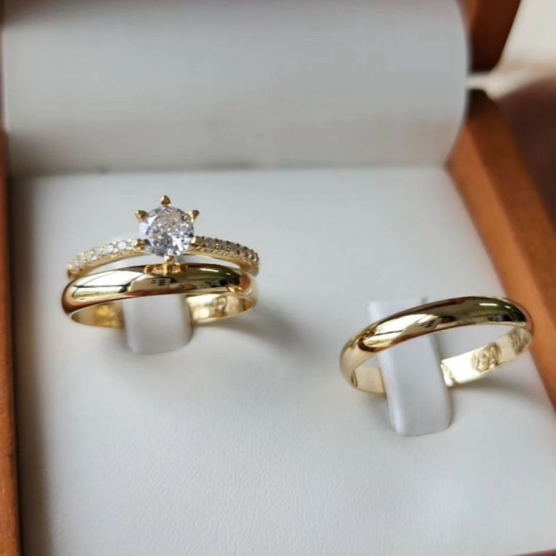 Par de Aliança Casamento Noivado Moeda Antiga Abaulada 4MM + Anel e Gravação em Oferta na Shopee