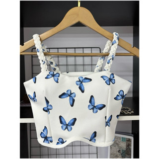 Cropped Top Trança Borboleta Cores Momento Barato Promoção Tendência Feminino Casual Festa Moda Modinha Roupa Mulher em Oferta na Shopee