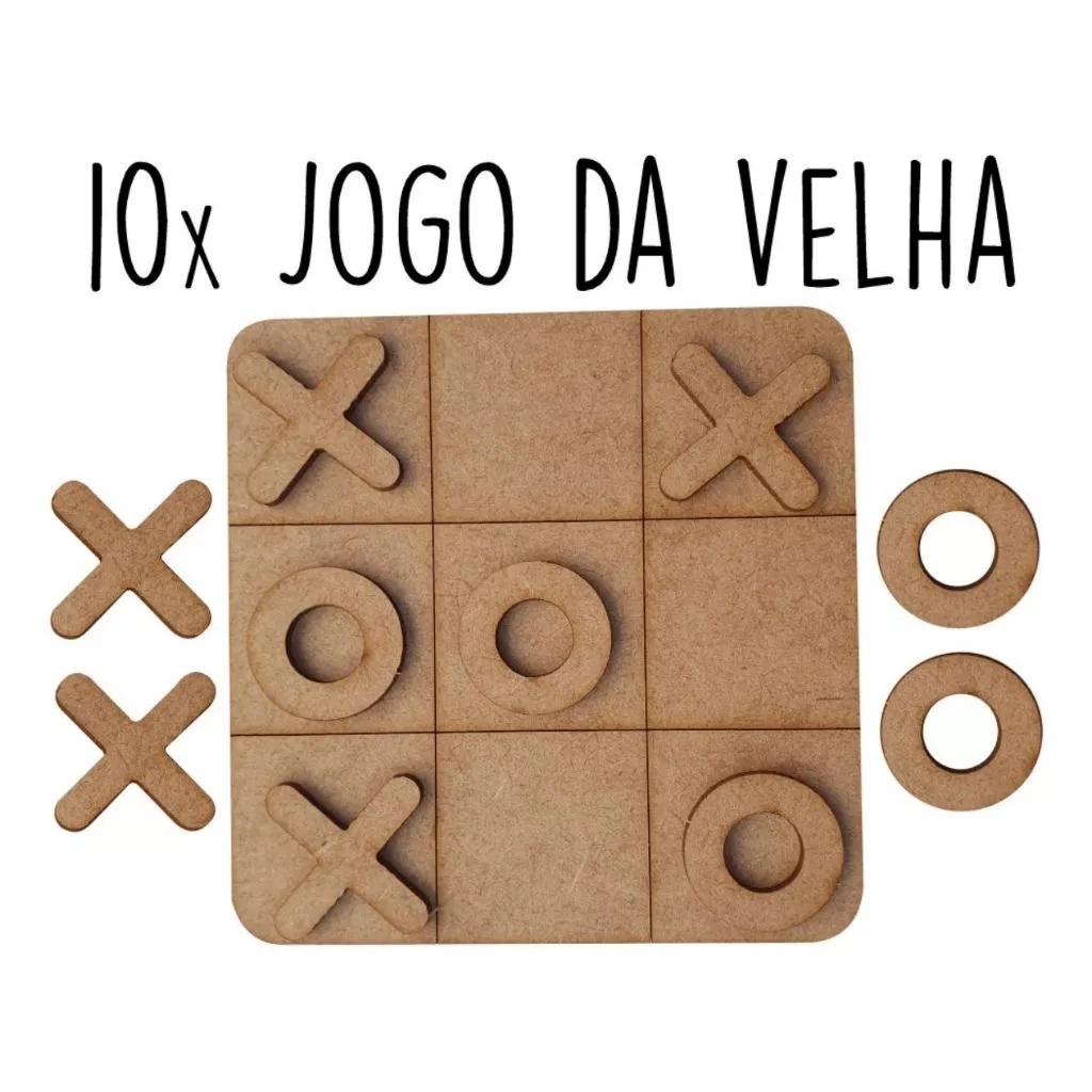 kit jogosda velha 5,10,15,20,25 e 30 unidades em MDF 10cm tabuleiro brinquedo presente lembrancinha