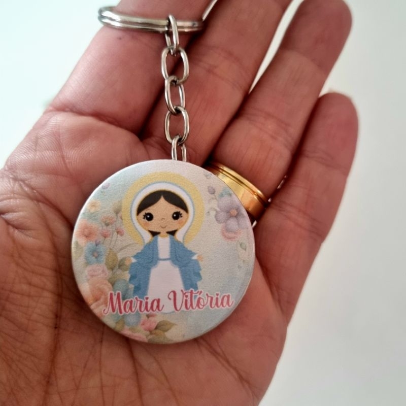 ENVIO RAPIDO kit Lembrancinha Mãezinha do Céu Chaveiros Personalizados Maternidade Aniversário