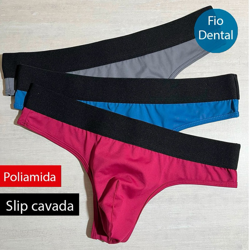 Cueca fio dental masculina em microfibra. Tanga masculina fio dental.