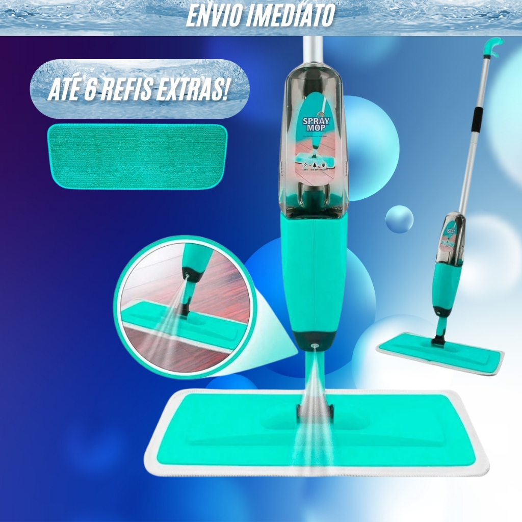 Mop Spray Rodo Mágico de Limpeza Esfregão Giratório Com Reservatório De Agua Limpa E Seca