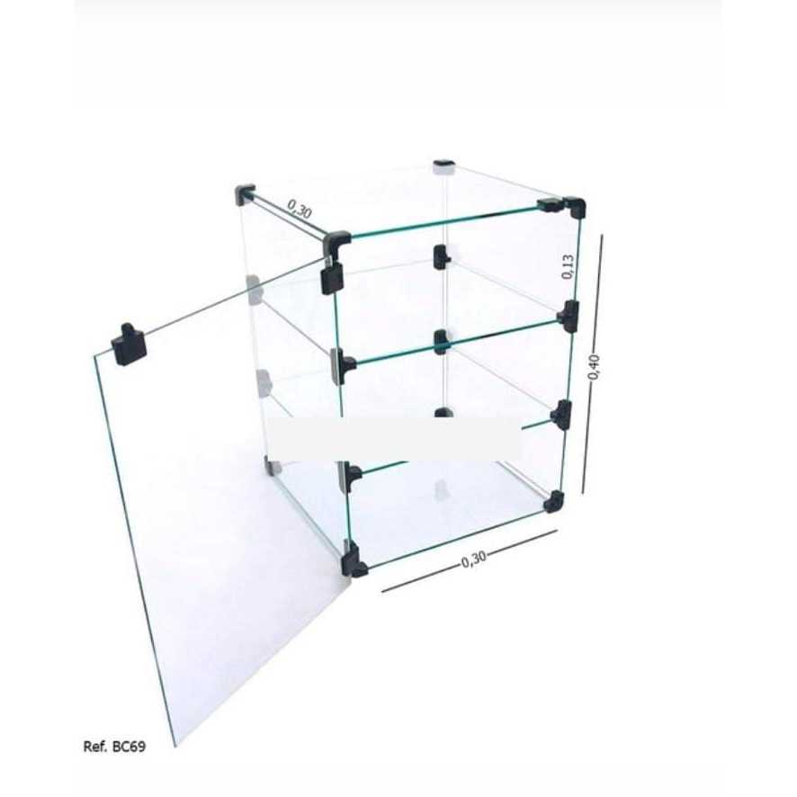Baleiro ou vitrine com porta Expositor Em Vidro  Promoção 0,30 X 0,30 X 0,40 em Oferta na Shopee