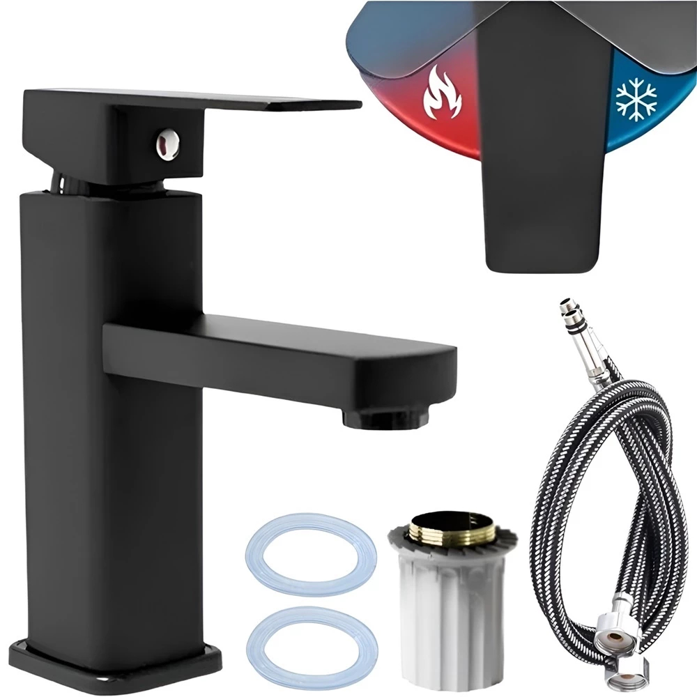 Torneira para banheiro preta lavabo luxo Água Qunte E  Fria, torneira controle de temperatura
