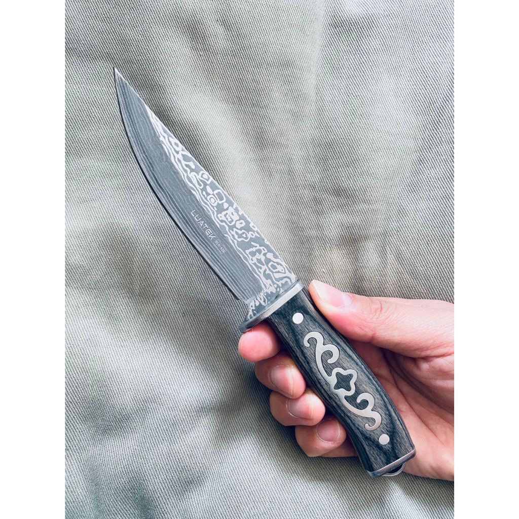 Faca Pequena Madeira Preto Pesca Aço Inox + Bainha A39 Momo em Oferta na Shopee