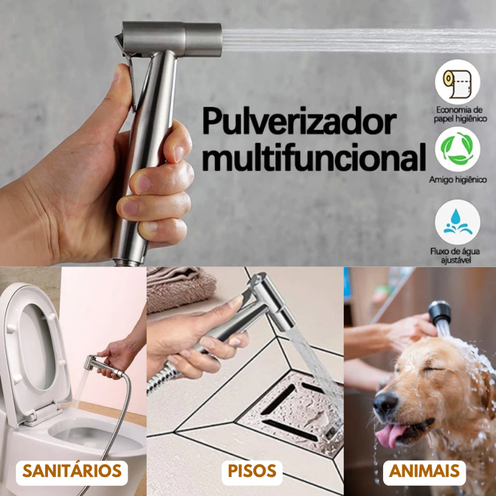 KIT Ducha Higiênica Chuveirinho Registro  Com válvula dupla ou Válvula Simples Em Material aço inoxidável