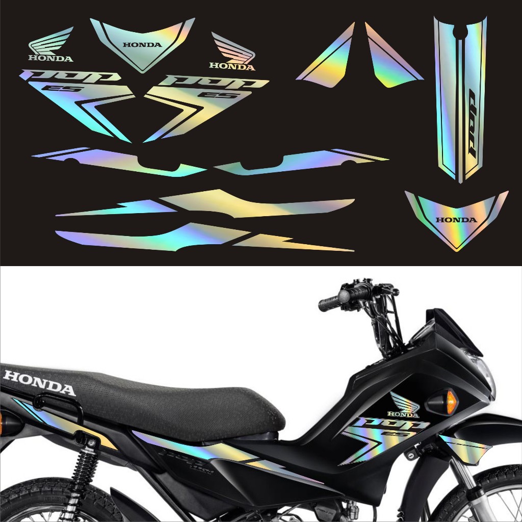 Kit Adesivo Holografico POP110i Sobrepor