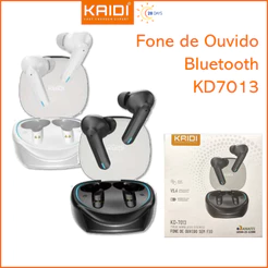 Fone de Ouvido Sem fio Bluetooth TWS Bateria de Longa Duração Kaidi KD-7013
