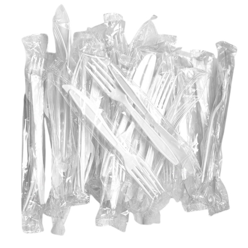 Kit Garfo e Faca Descartável Embalado p/ Delivery com 50 Unidades em Oferta na Shopee