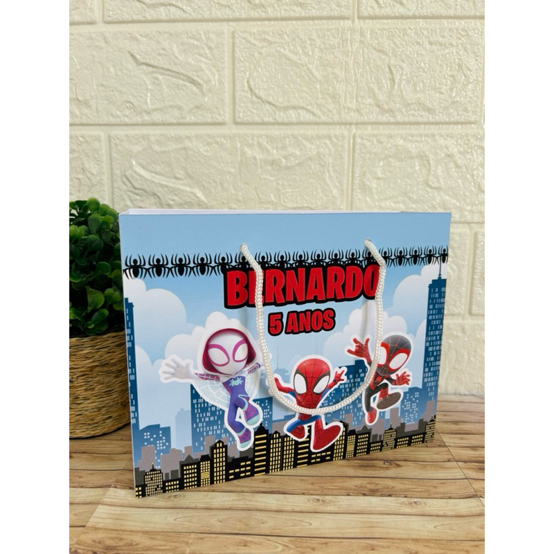 Sacolinhas Personalizadas Spidey e seus amigos para festa - Mimos de festa infantil - Lembrancinha infantil