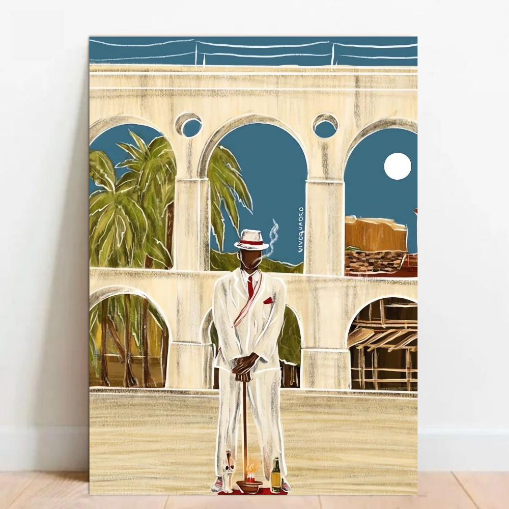 Quadro Placa decorativa Zé Pelintra Orixá Umbanda Candomblé Decorativo Oxalá 01