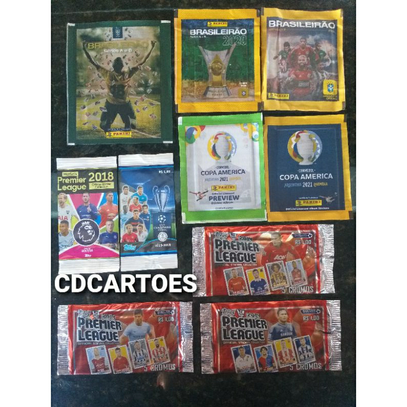Lote com 10 Envelopes Lacrados Diferentes de Futebol