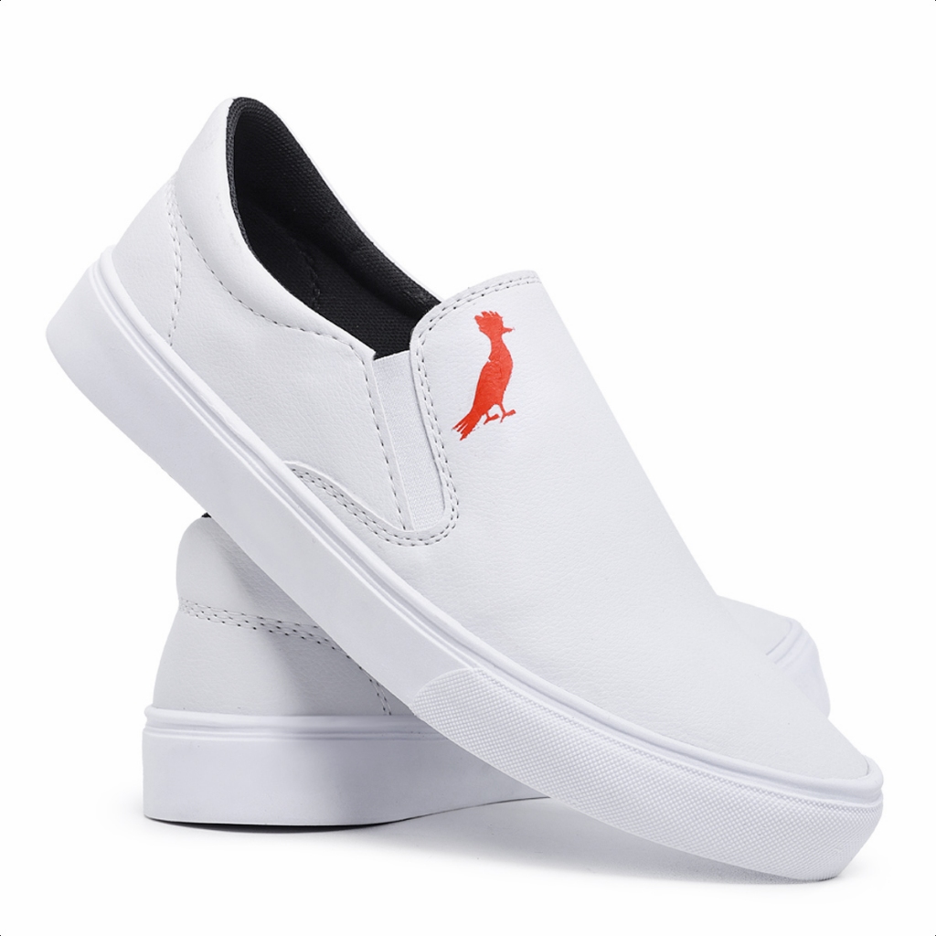 Tênis Slip On Branco Enfermagem Médico Hospital Sapatênis Polo Casual Iate Calce Fácil Sem Cadarço Reser Confortável