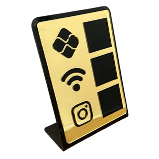 Placa Pix Acrílico Display Mesa Balcão - PIX, WI-FI e INSTAGRAM - MODERNO QR CODE em Oferta na Shopee