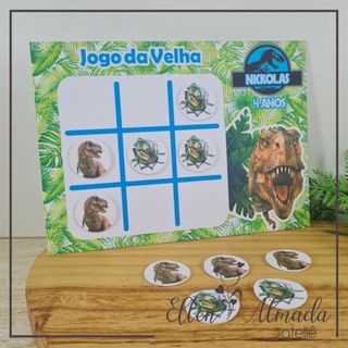 Jogo da Velha  Dinossauros- Lembrancinha Jurassic Word- Jogo da Velha Jurassic Word-Jogo da Velha