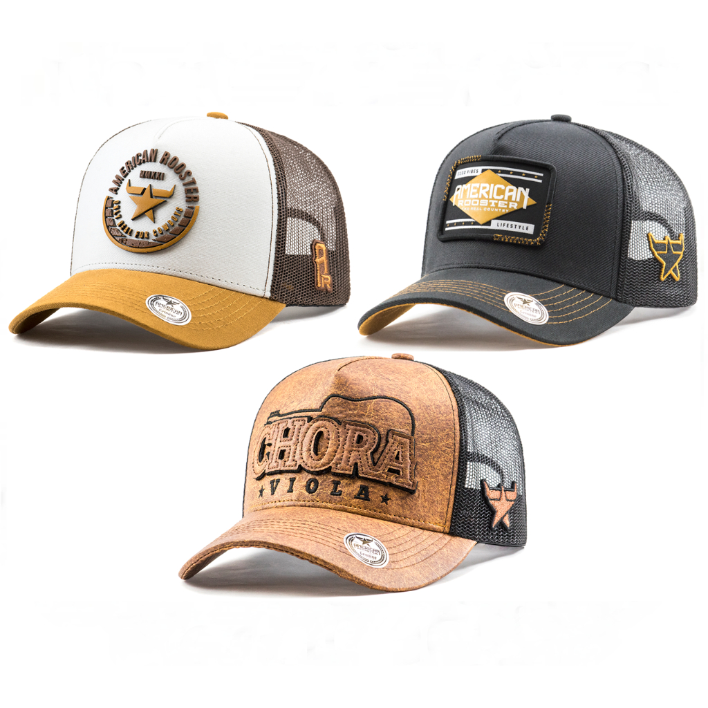 chapeu country masculino bone sertanejo frase caipira laço comprido kit 3 unidades em Oferta na Shopee