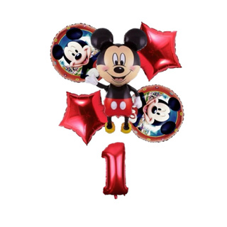 Kit contendo 5 ou 6 baloes Mickey Mouse/Numero 40Cm em Oferta na Shopee