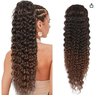 Aplique Rabo de Cavalo Cacheado Mel em Oferta na Shopee