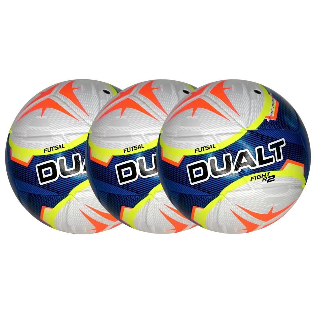 Kit c/3 Bola Dualt Futsal Fight R2 Lançamento 2024