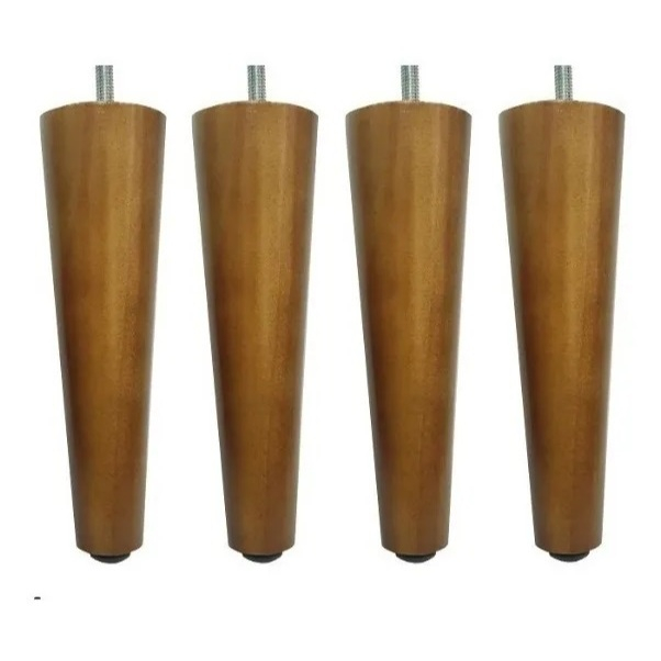 Kit 4 Pés Palito 15 Cm Pés Para Poltrona Puff Pés Conico Retro Recamier Aparador Mesa de centro