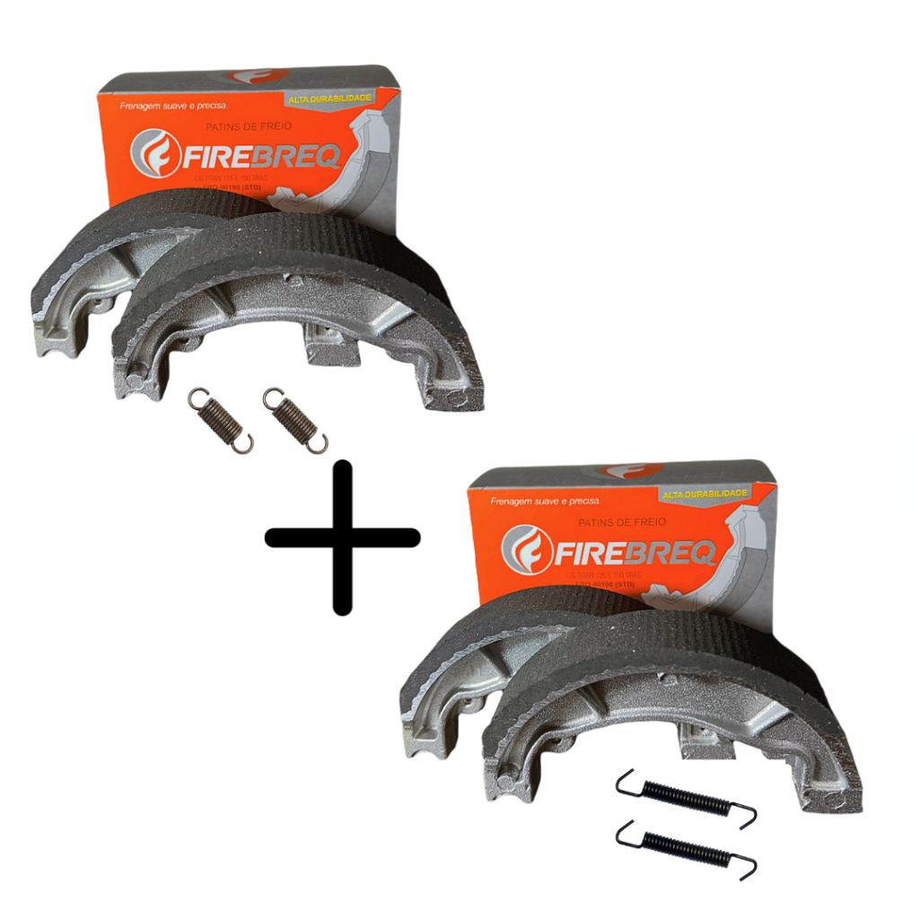 Kit Patim Lona De Freio Bros 150 Bros 125 Bros 160 Dianteiro E Traseiro Firebreq