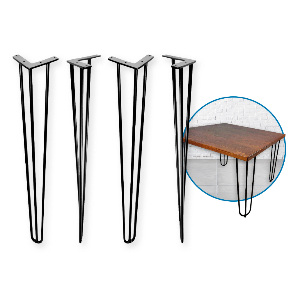 4 Pé De Móveis Clássico Em Aço Preto Hairpin 75cm Para Mesa De Home Office e Aparador Para Decorar Salas Apto. Edículas em Oferta na Shopee