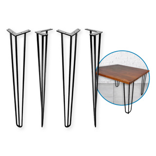 4 Pé De Móveis Clássico Em Aço Preto Hairpin 75cm Para Mesa De Home Office e Aparador Para Decorar Salas Apto. Edículas em Oferta na Shopee
