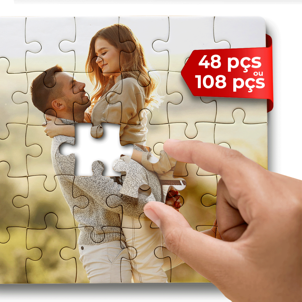 Quebra Cabeça Personalizado Kit 1/2/3 und - Presente Namorados - Pais - Mães - Noivos - Casamentos