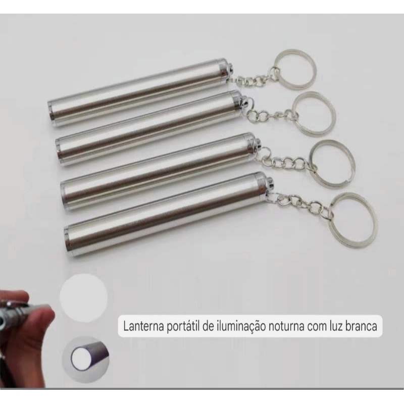 Mini lanterna de chaveiro com luz forte LED de aço inoxidável adequada para iluminação noturna de viagens 7656 em Oferta na Shopee