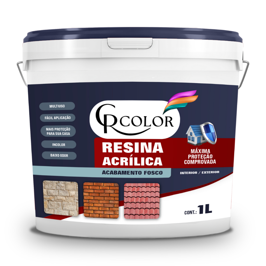 Resina Acrílica Impermeabilizante Brilhante Telhados Cerâmica Incolor 1000ml/3,6Lts CRCOLOR
