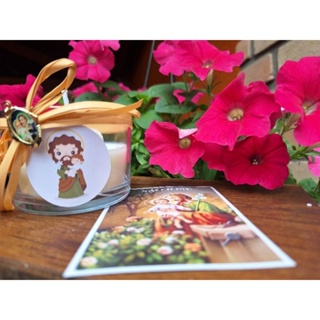 vela aromatica sao jose impossíveis catolica fé religião + pingente + novena presente lembrancinha em Oferta na Shopee
