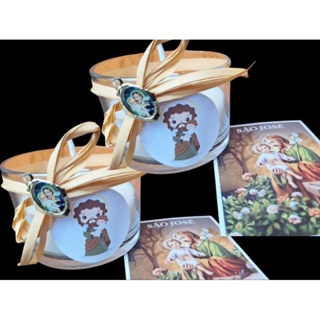 kit 02 velas católicas fé religião são jose impossíveis perfumada meditação em Oferta na Shopee