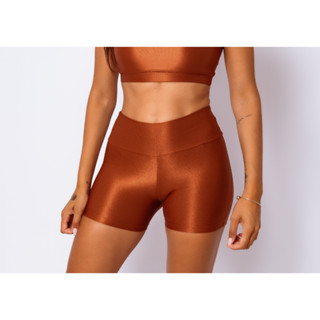 Shorts Canelado Costura Reforçada Academia Cós Alto Poliamida Legging Premium Brilho Crossfit Caminhada em Oferta na Shopee