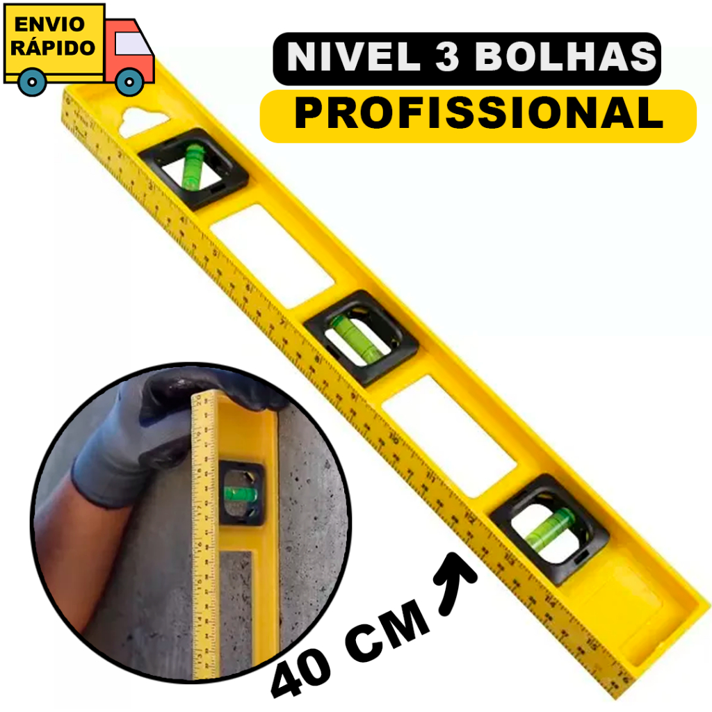 Nível 3 Bolhas De Mão Profissional Com Régua Resistente Construção Serviços Pedreiro Obra Em Geral