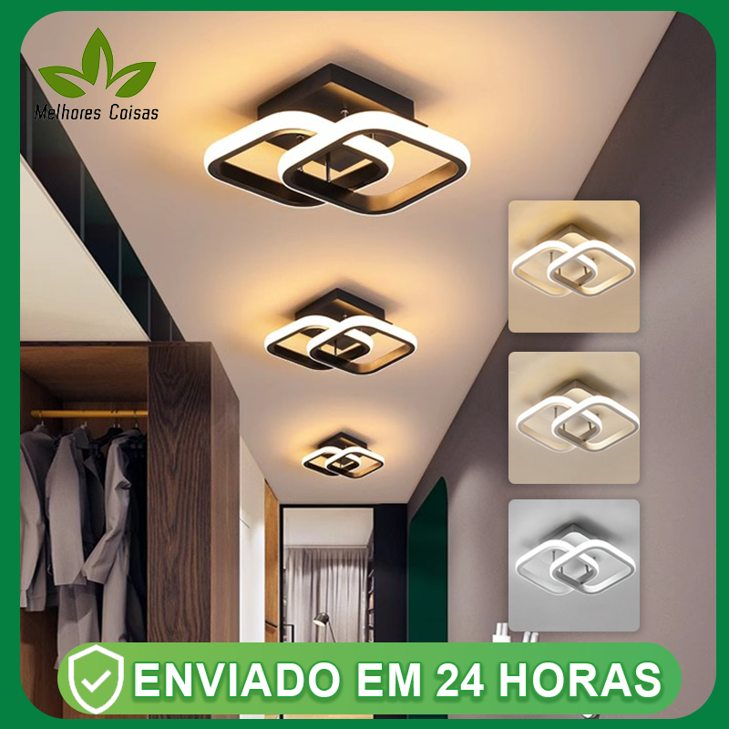 (3 cores em 1 luz)Luminária De Teto Plafon Led Moderna Lustre para Corredor Sala Quarto Cozinha