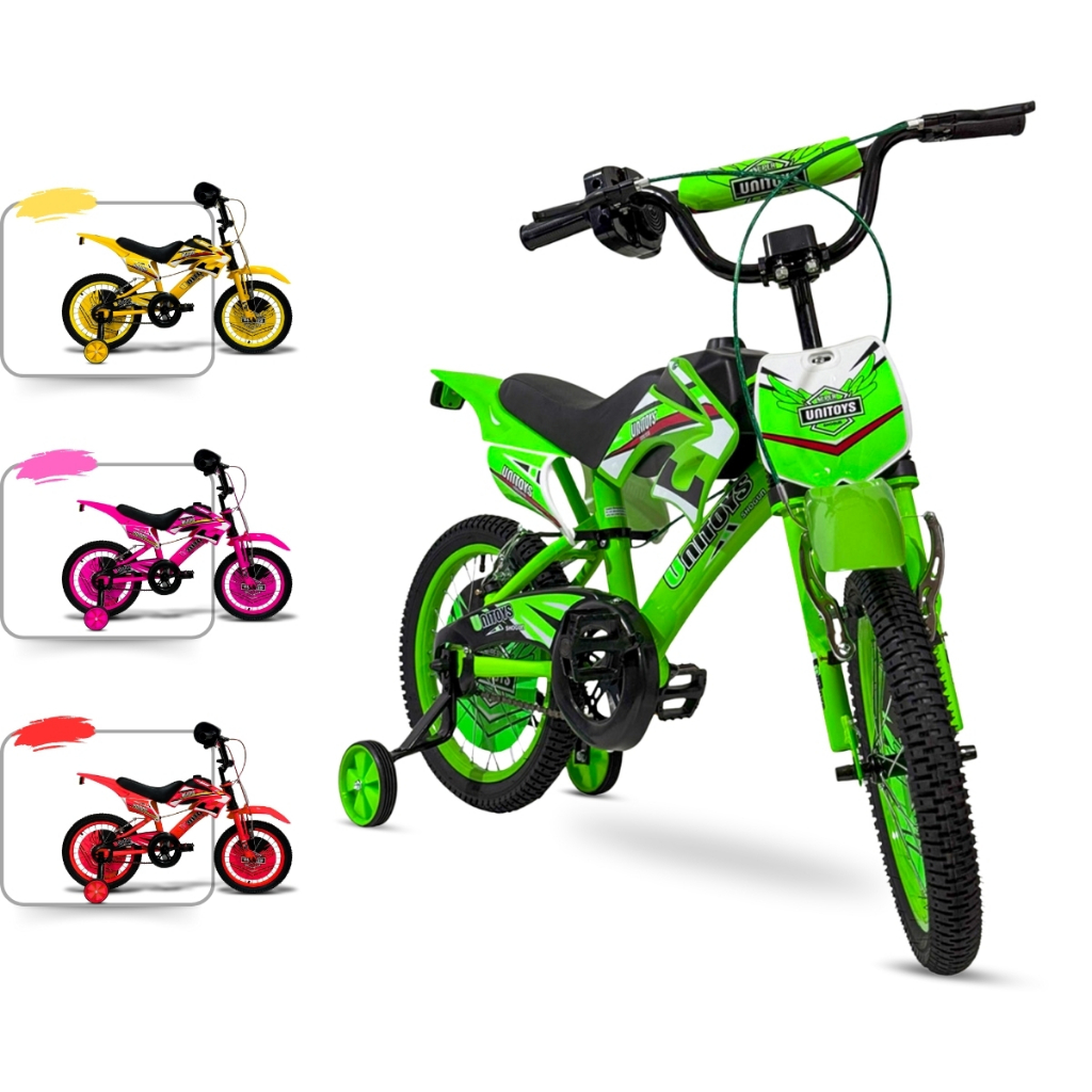 Bicicleta Infantil Moto Cross Aro 16 Vermelha Unitoys Imita Barulho de Moto