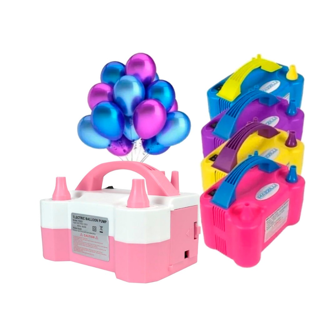 Bomba de ar Elétrica Inflador Encher Balões Maquina Festas Bexiga infla rapido com bicos em Oferta na Shopee