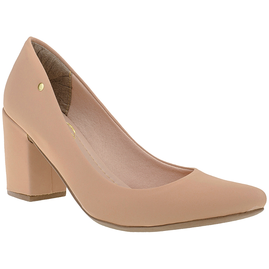 Scarpin Sapato Feminino Fechado Bico Fino Salto Quadrado Grosso Medio 9484 em Oferta na Shopee