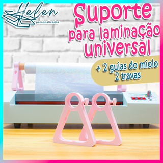 Suporte Personalizado para Laminação O kit contém um total de 8 peças:  2 suportes 2 parafusos 2 guias do miolo 2 travas em Oferta na Shopee