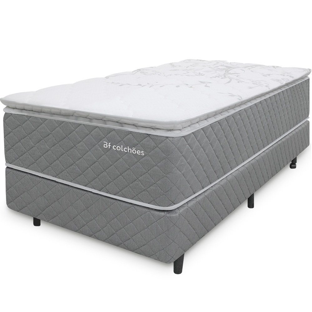 Cama Box Solteirão Colchão Molas Ensacadas com Pillow Top Extra Conforto 97x203x72cm - BF Colchões em Oferta na Shopee