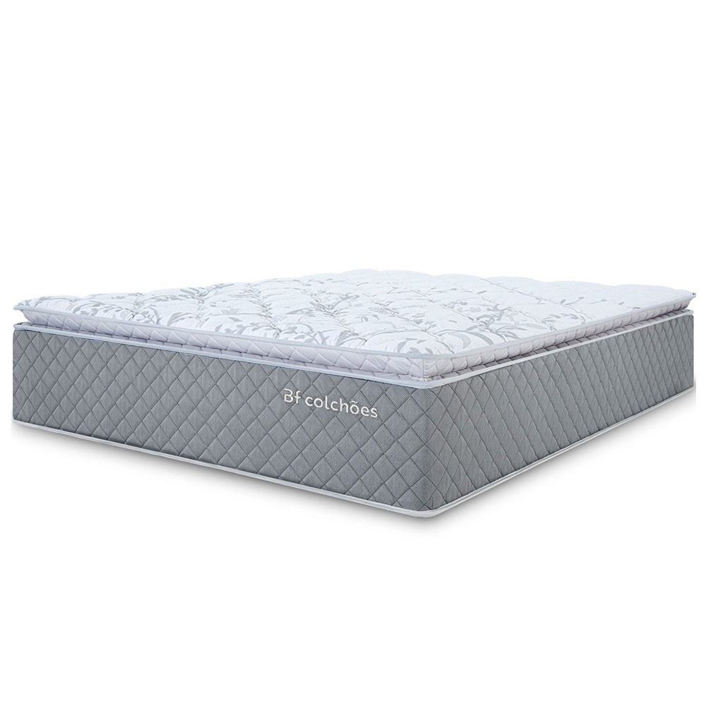 Colchão King Molas Ensacadas com Pillow Top Extra Conforto 193x203x38cm BF Colchões - Home & Living