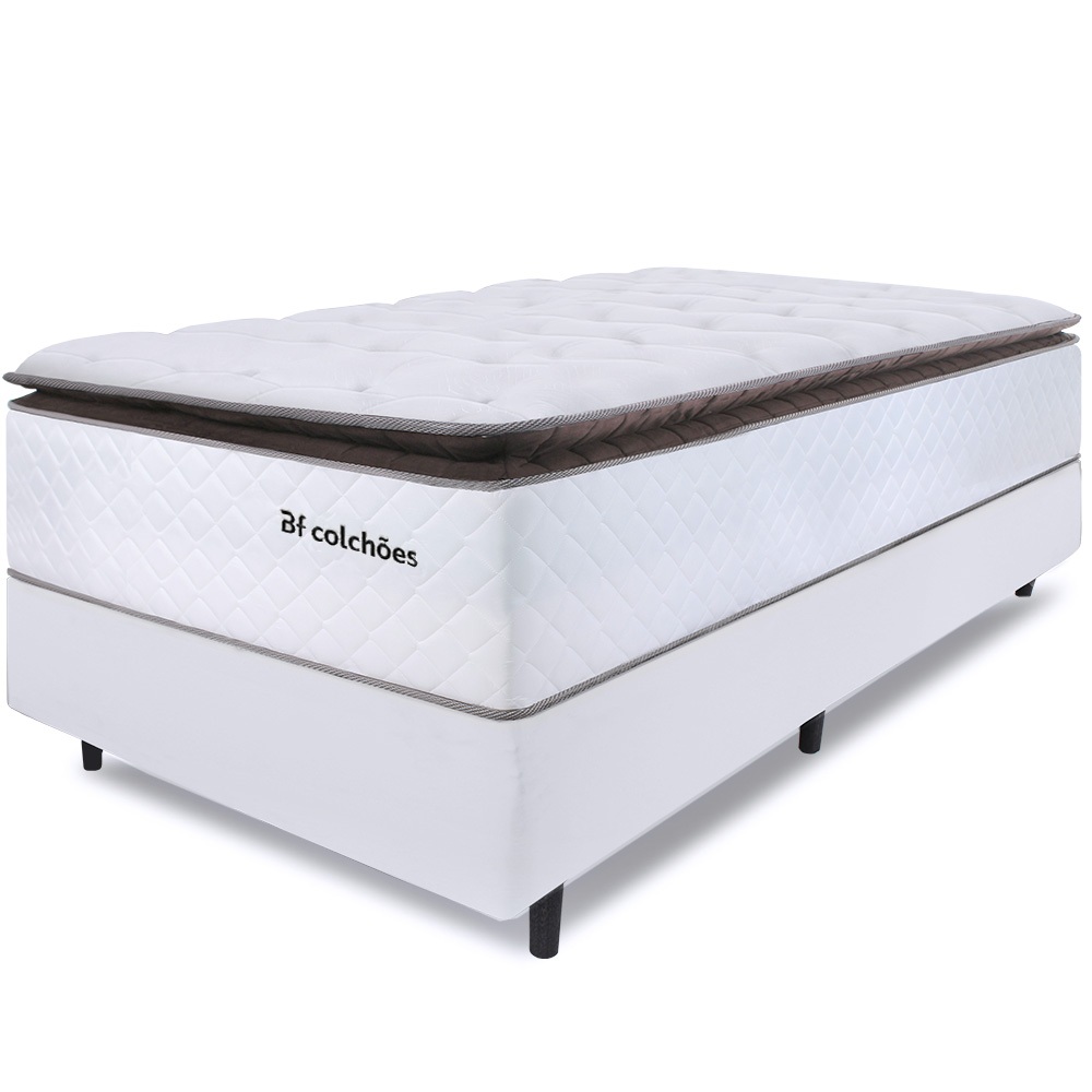 Cama Box Solteirão Colchão Molas Ensacadas com Pillow Top 97x203x72cm Premium Sleep BF Colchões em Oferta na Shopee