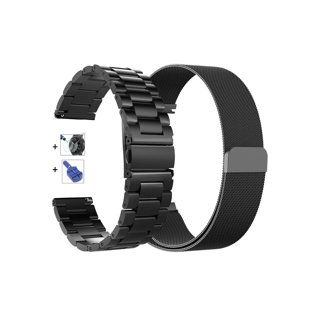 Kit - Pulseira Elos + Pulseira Milanesa Compatível com Galaxy Watch 4 40mm + Película + Capa