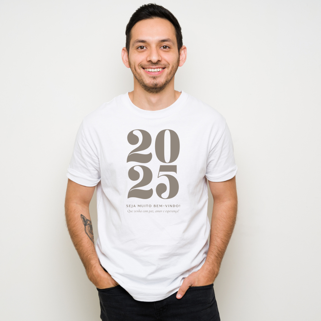 Camiseta Estampada Ano Novo Reveillon Camisa 2025
