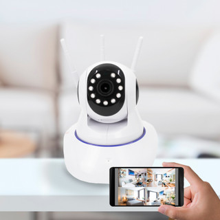 Câmera de Segurança Babá Eletrônica OI-2006 com 3 Antenas, Visão Noturna e Controle via App em Oferta na Shopee