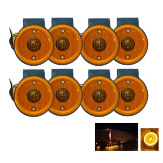 LED 8 Lanternas 2 funções Corujinha Led Ambar Redonda 12/24V para Caminhão Scania e Iveco (pisca + continua) em Oferta na Shopee