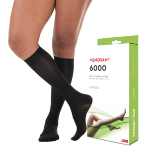 Meia Venosan Preta 3/4 Média Compressão 20-30mmhg 6000 Unissex em Oferta na Shopee