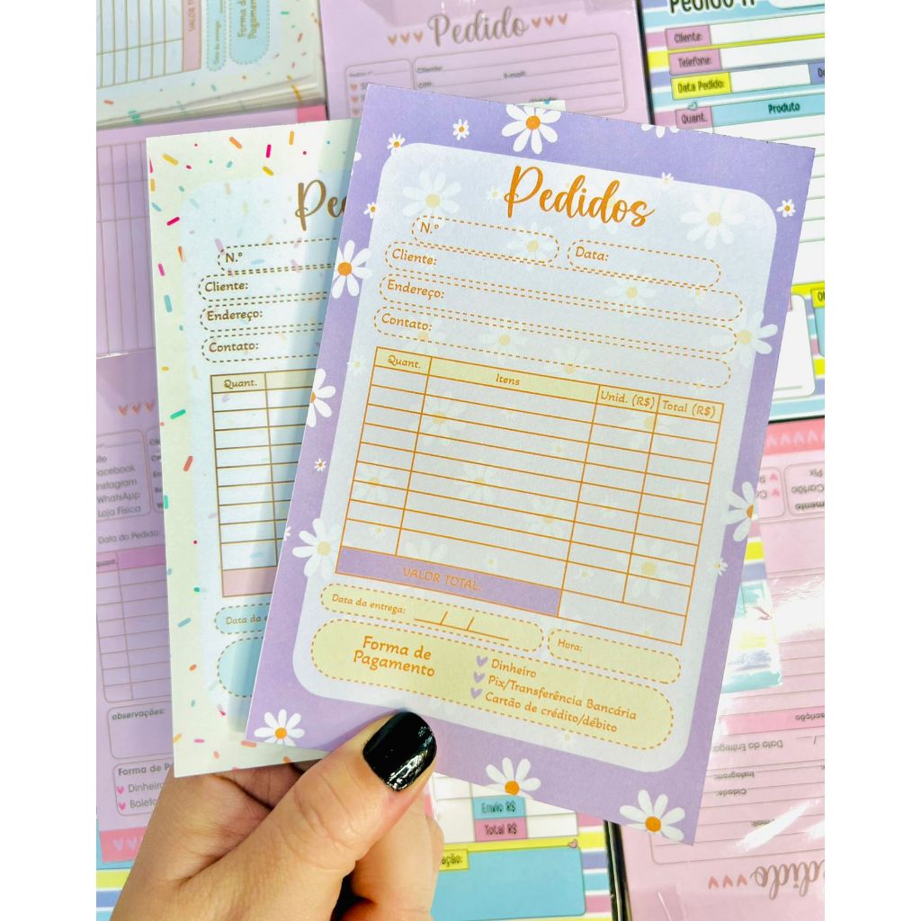 Bloco Talão de pedido 10x15  com 100 Folhas em Oferta na Shopee